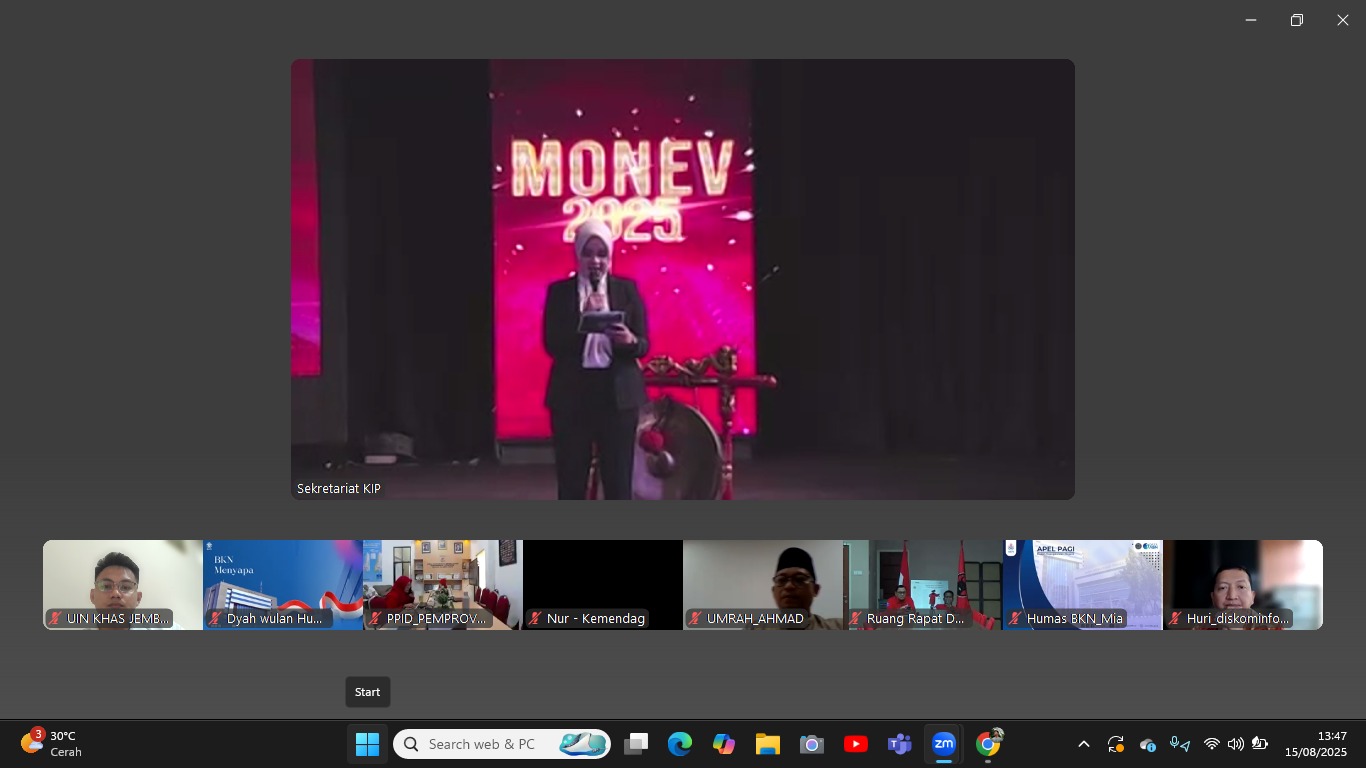 PPID UIN KHAS Jember Ikuti Sosialisasi & Kick Off Monev Keterbukaan Informasi Publik 2025